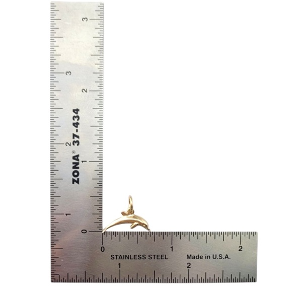 14 Karat Yellow Gold Dolphin Charm Pendant #20890 - Picture 9 of 10